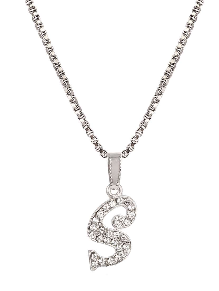 men personalized letter pendant with chain - 21639114 - Zoom Image - 0