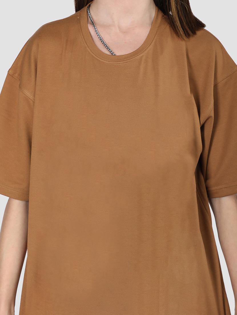 women plain short sleeves oversized t-shirt - 21639198 - Standard Image - 5