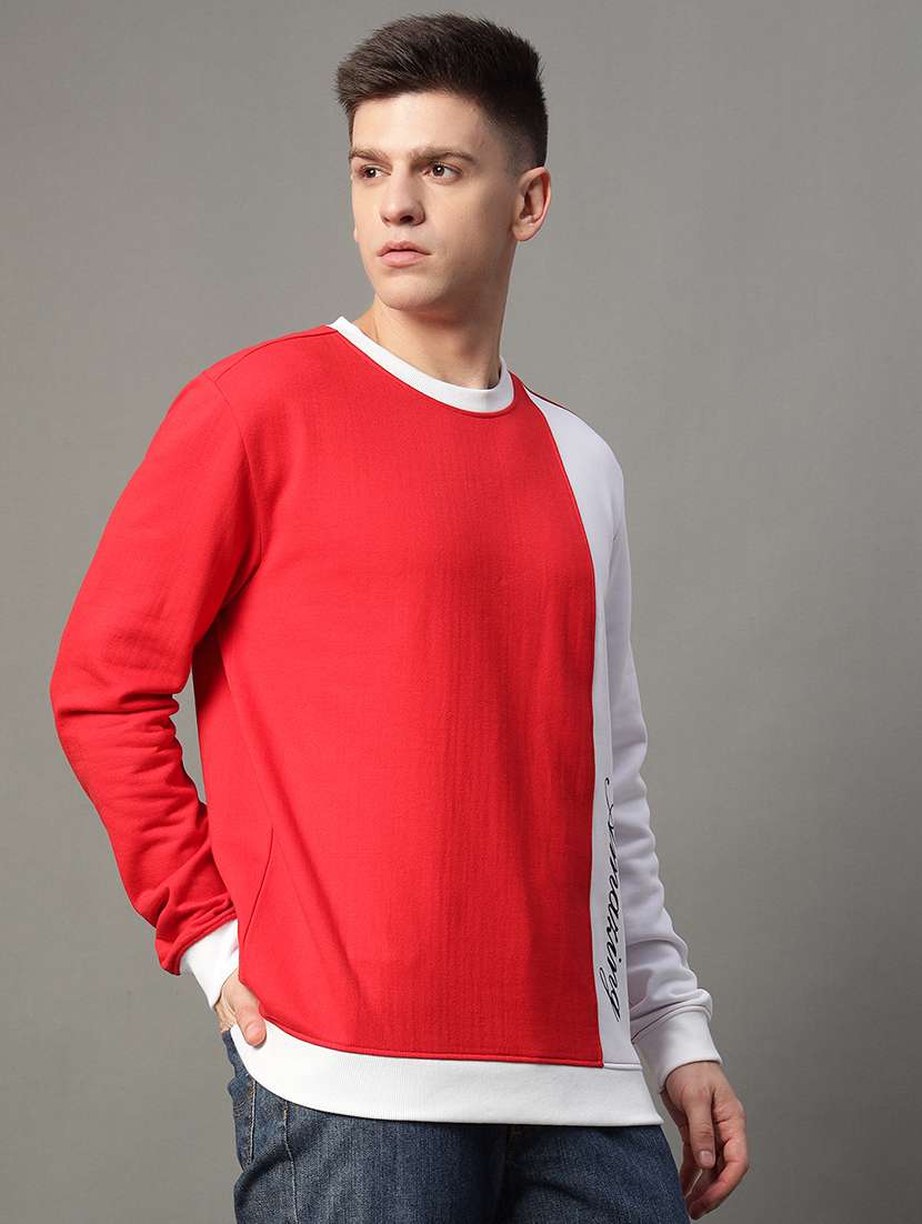 men long sleeves color block sweatshirt