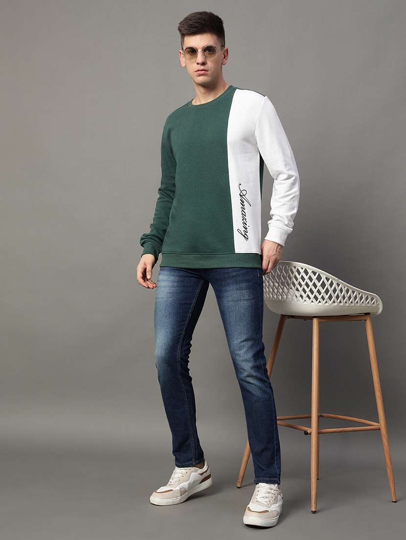 men long sleeves color block sweatshirt - 21639208 -  Standard Image - 3