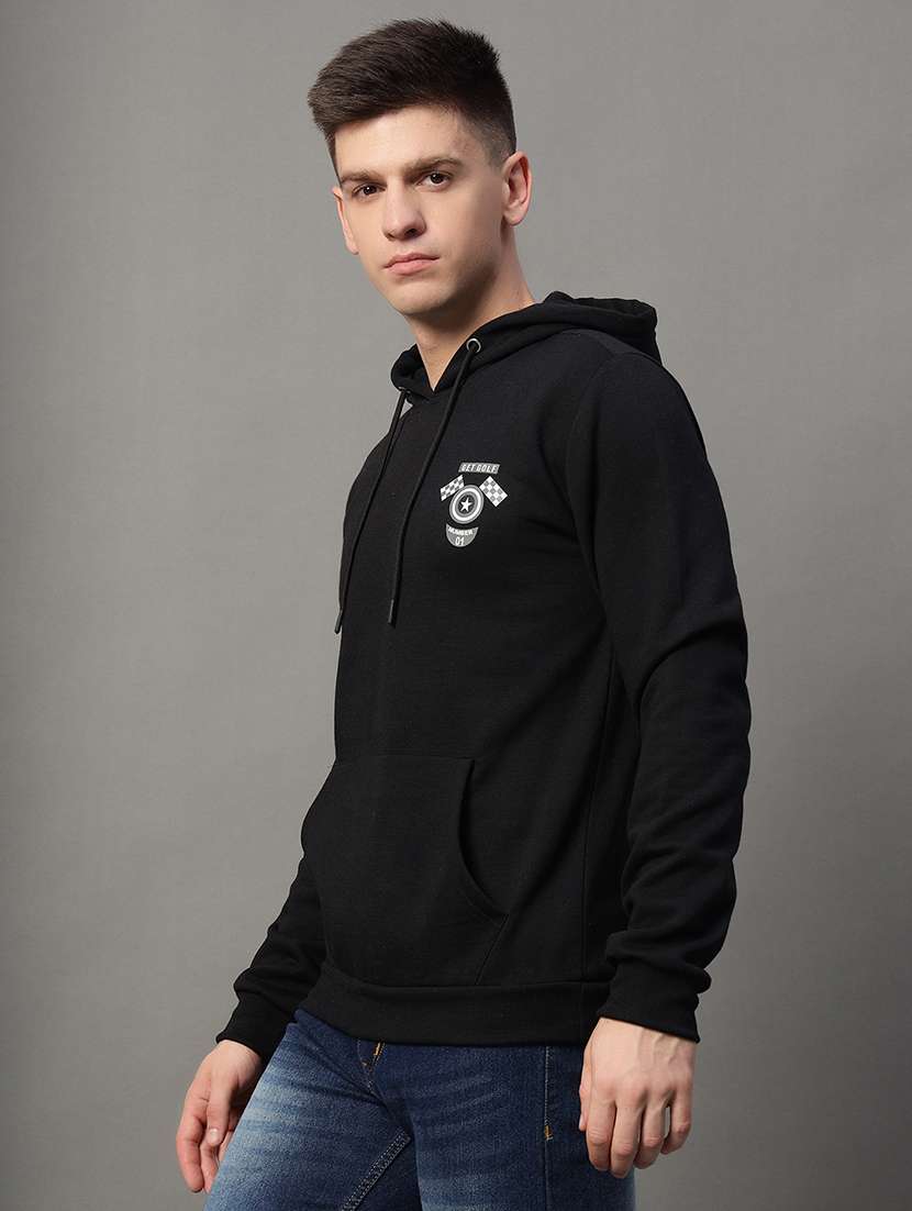 men long sleeves placement print sweatshirt