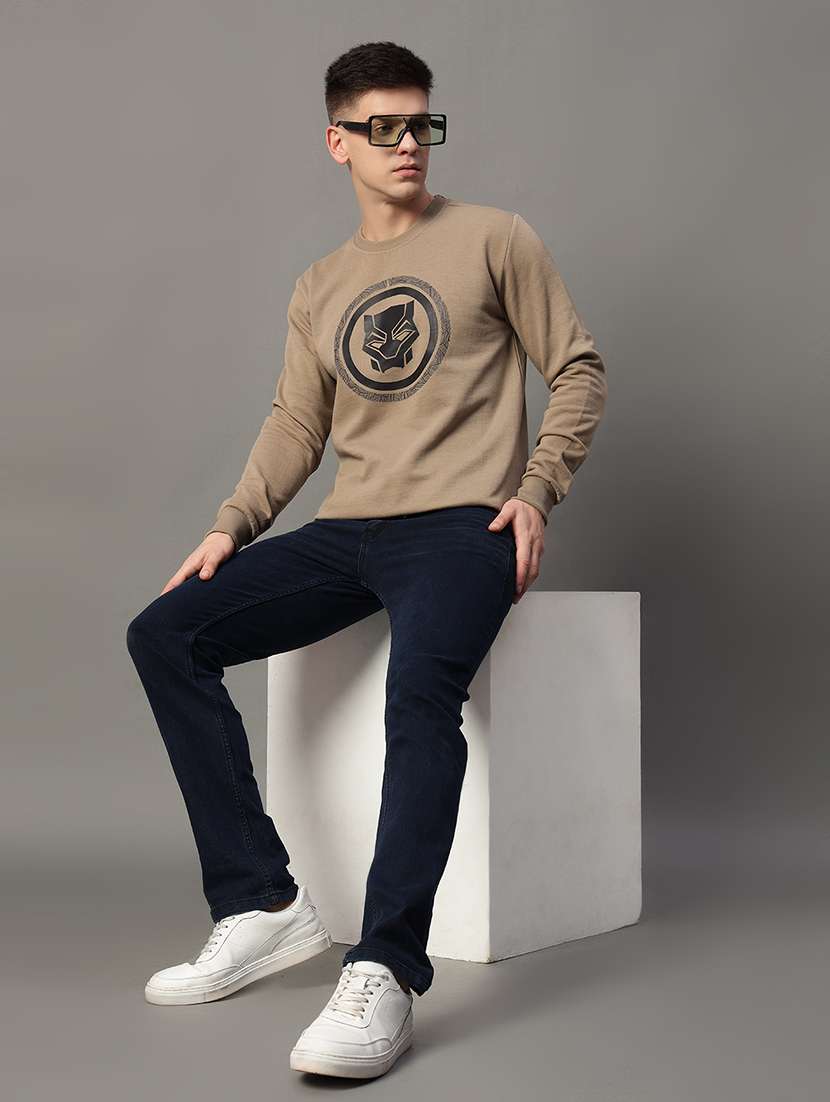 men long sleeves front print sweatshirt - 21639228 -  Standard Image - 3