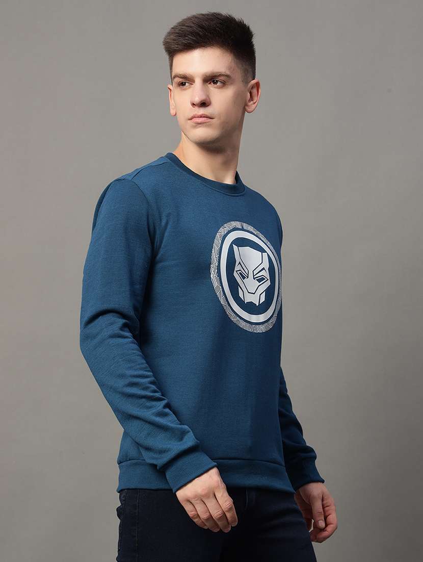 men long sleeves front print sweatshirt