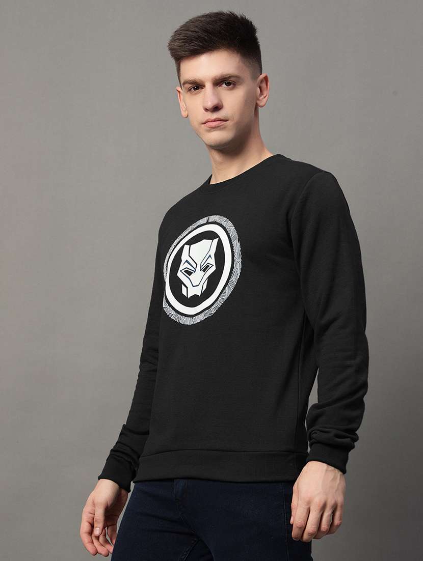 men long sleeves front print sweatshirt