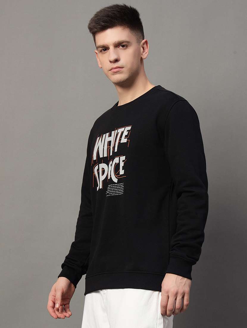 men long sleeves front print sweatshirt