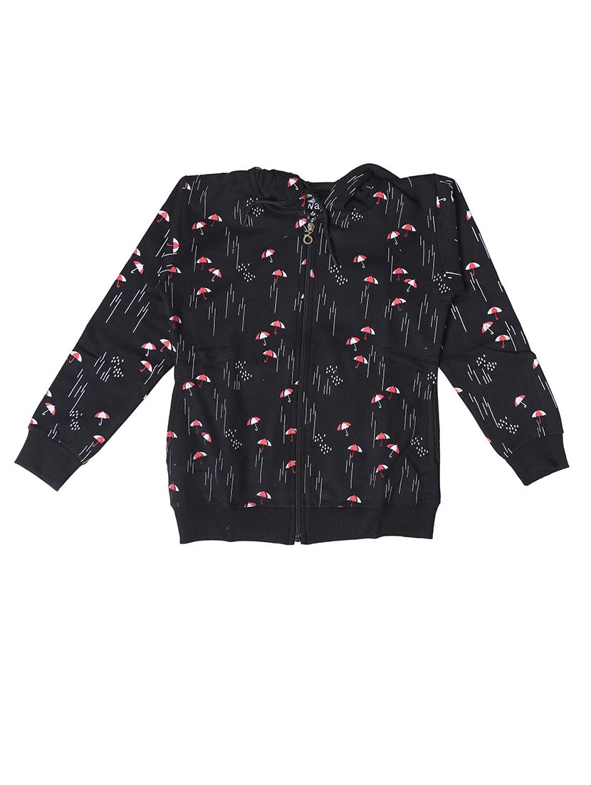 girls printed long sleeve hooded sweatshirt - 21639240 - Zoom Image - 0