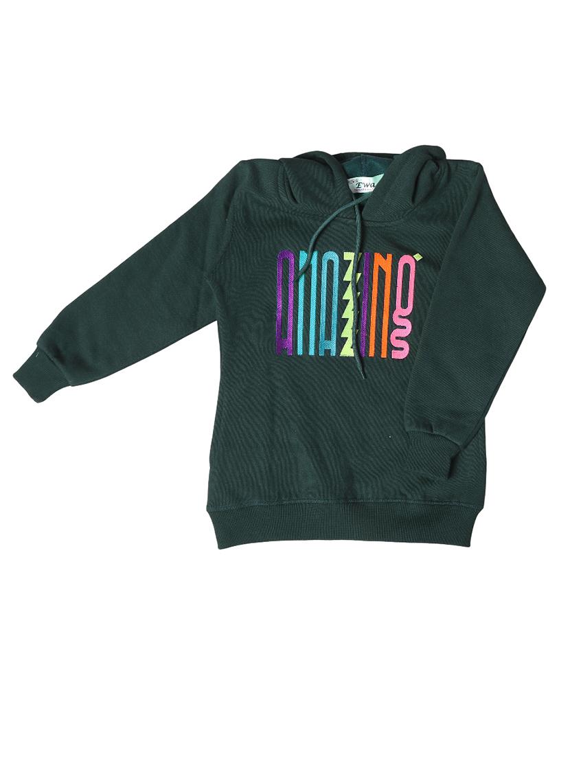 girls typographic long sleeve hooded sweatshirt - 21639243 - Zoom Image - 0