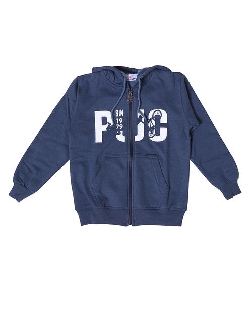 girls typographic hoodie with zip-up - 21639246 - Standard Image - 0
