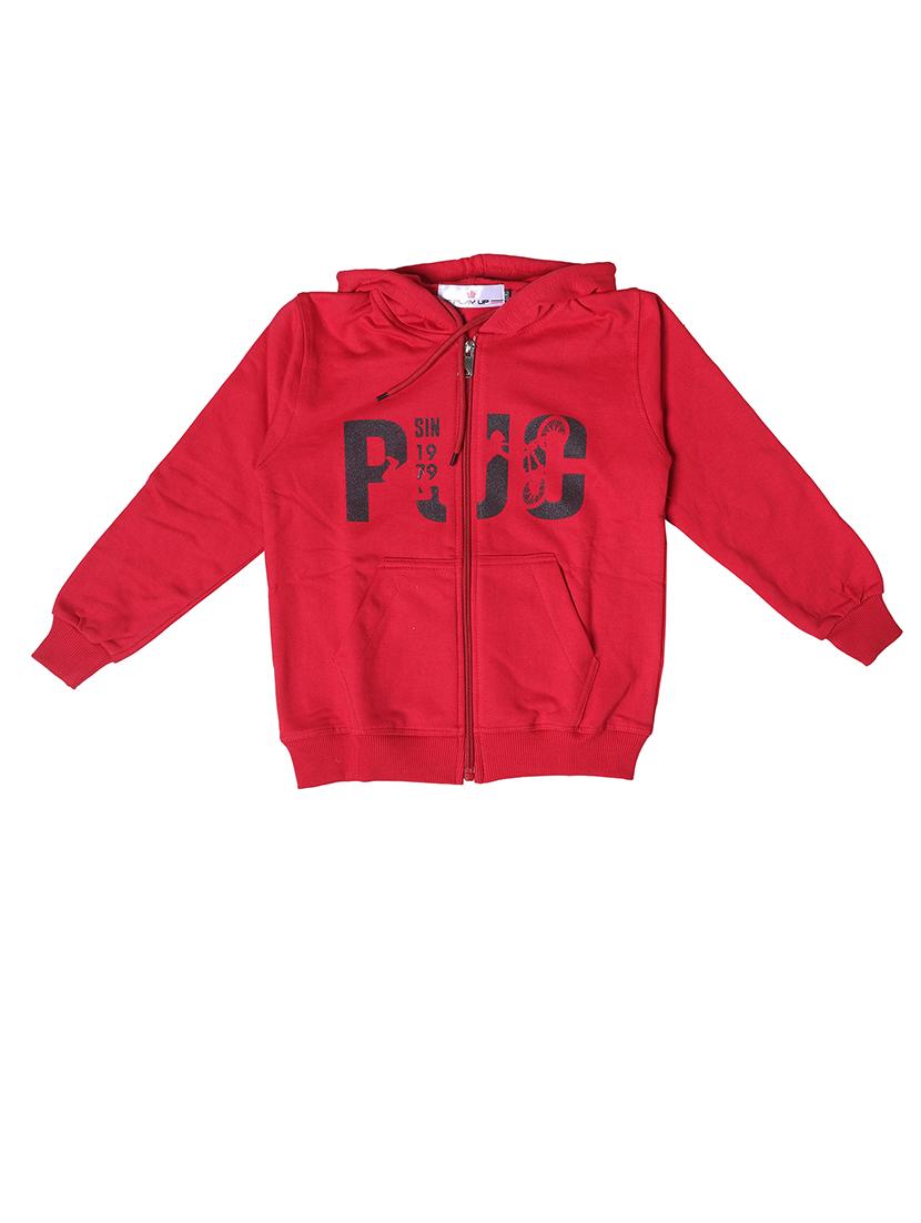 girls typographic hoodie with zip-up - 21639248 -  Zoom Image - 0