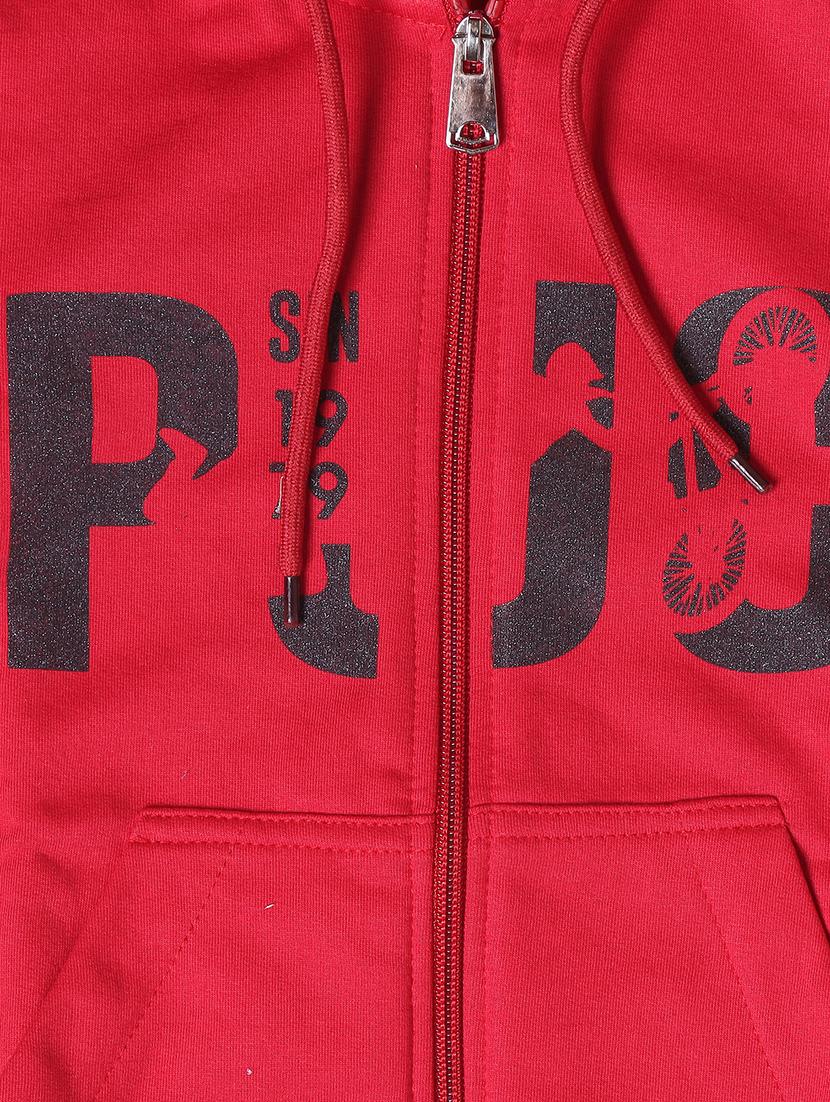 girls typographic hoodie with zip-up - 21639248 - Standard Image - 3