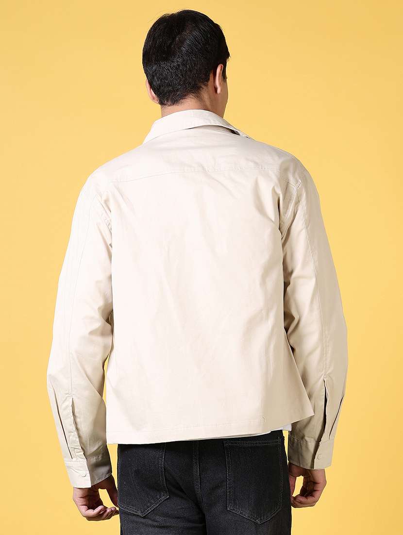 men long sleeves solid shacket - 21639263 -  Standard Image - 3