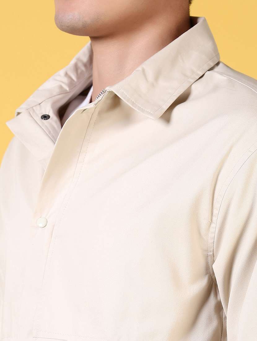 men long sleeves solid shacket - 21639263 -  Standard Image - 5