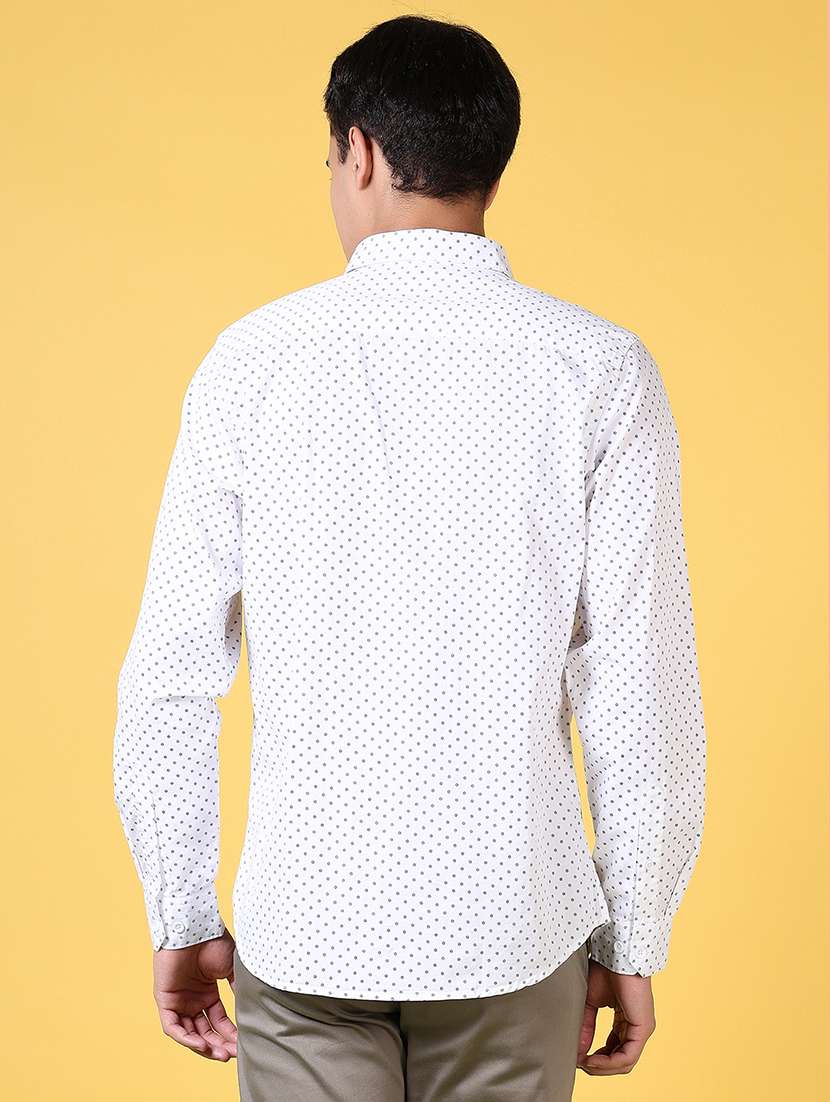 men micro print long sleeve casual shirt - 21639294 -  Standard Image - 3