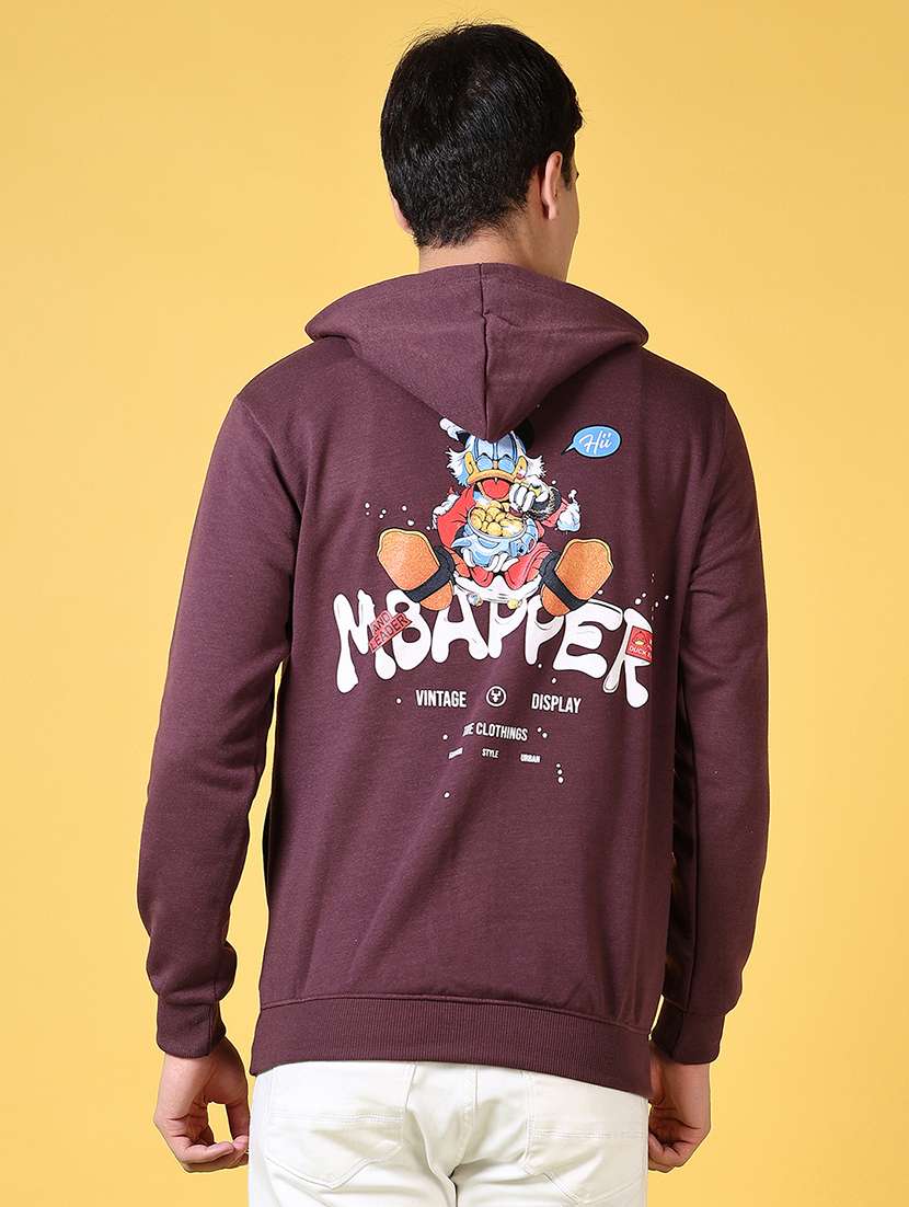 men front & back print long sleeve hooded sweatshirt - 21639428 -  Standard Image - 3