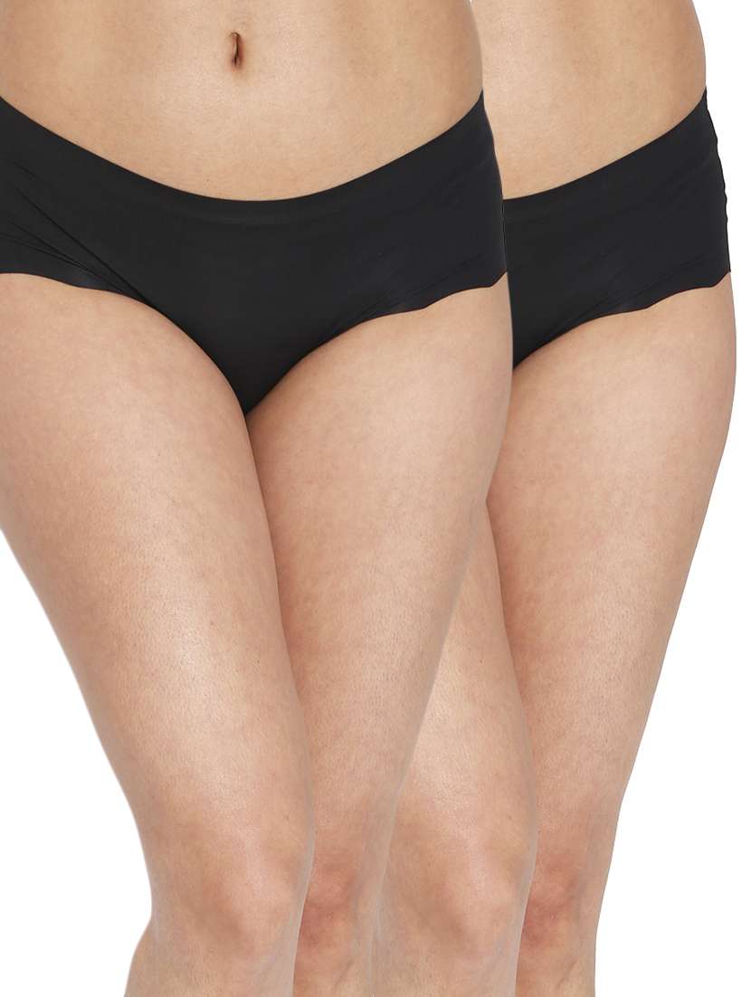 women solid mid rise panty combo