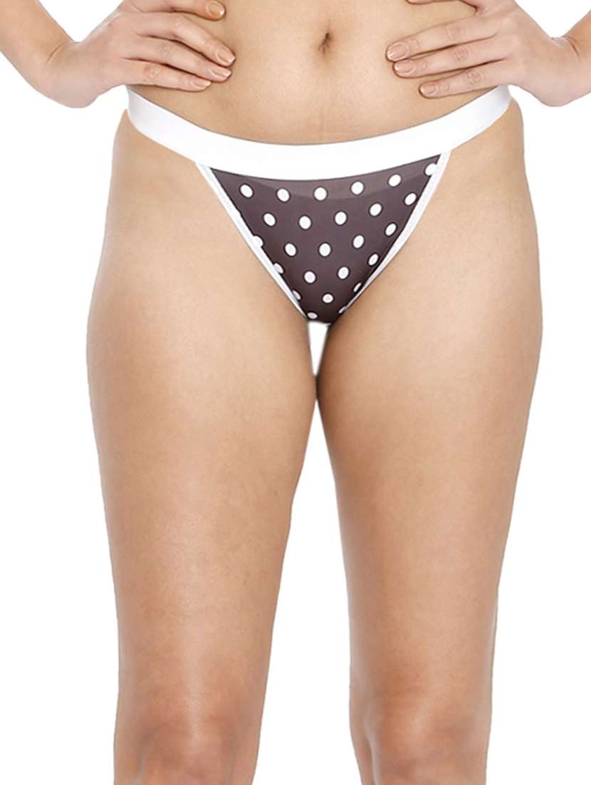 women printed low rise tanga panty