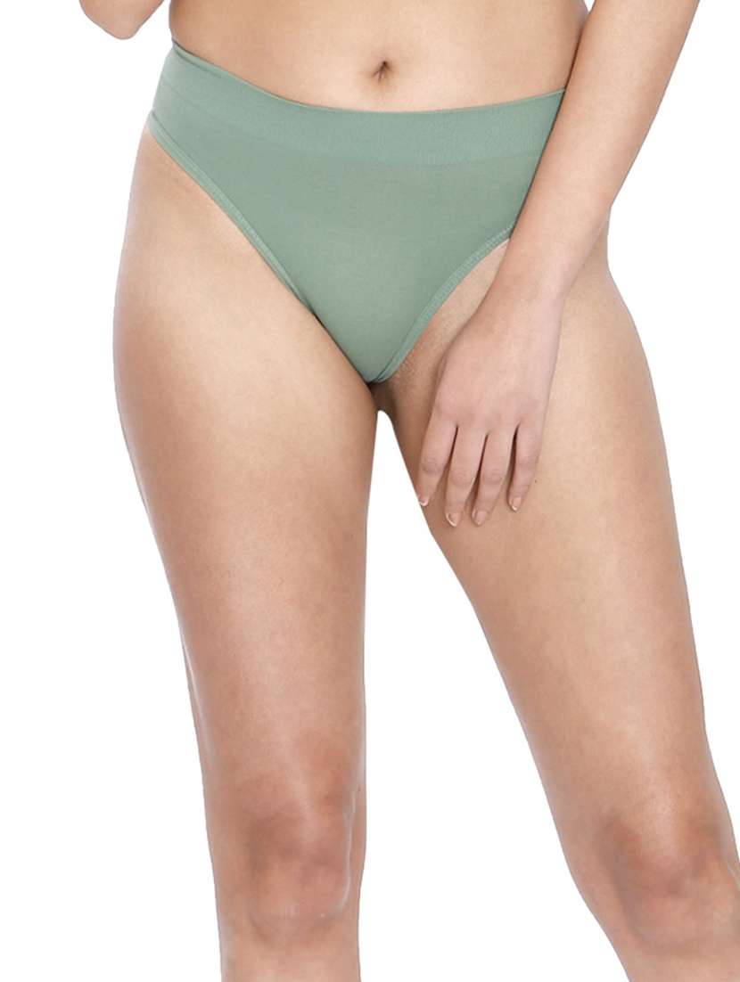 women mid rise solid thongs 