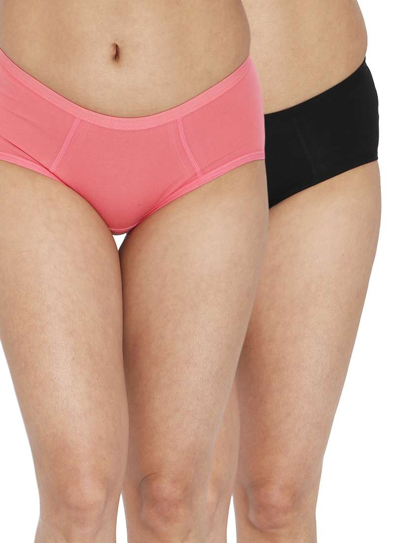 women solid mid rise panty combo