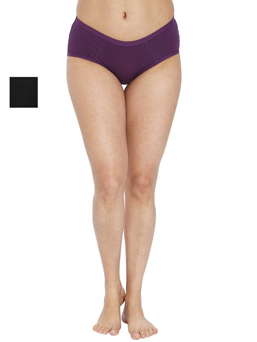women solid mid rise panty combo