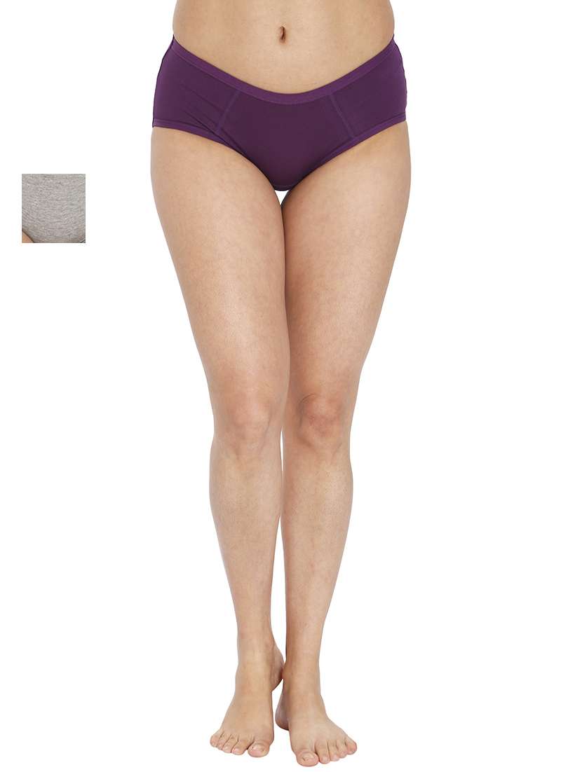 women solid mid rise panty combo