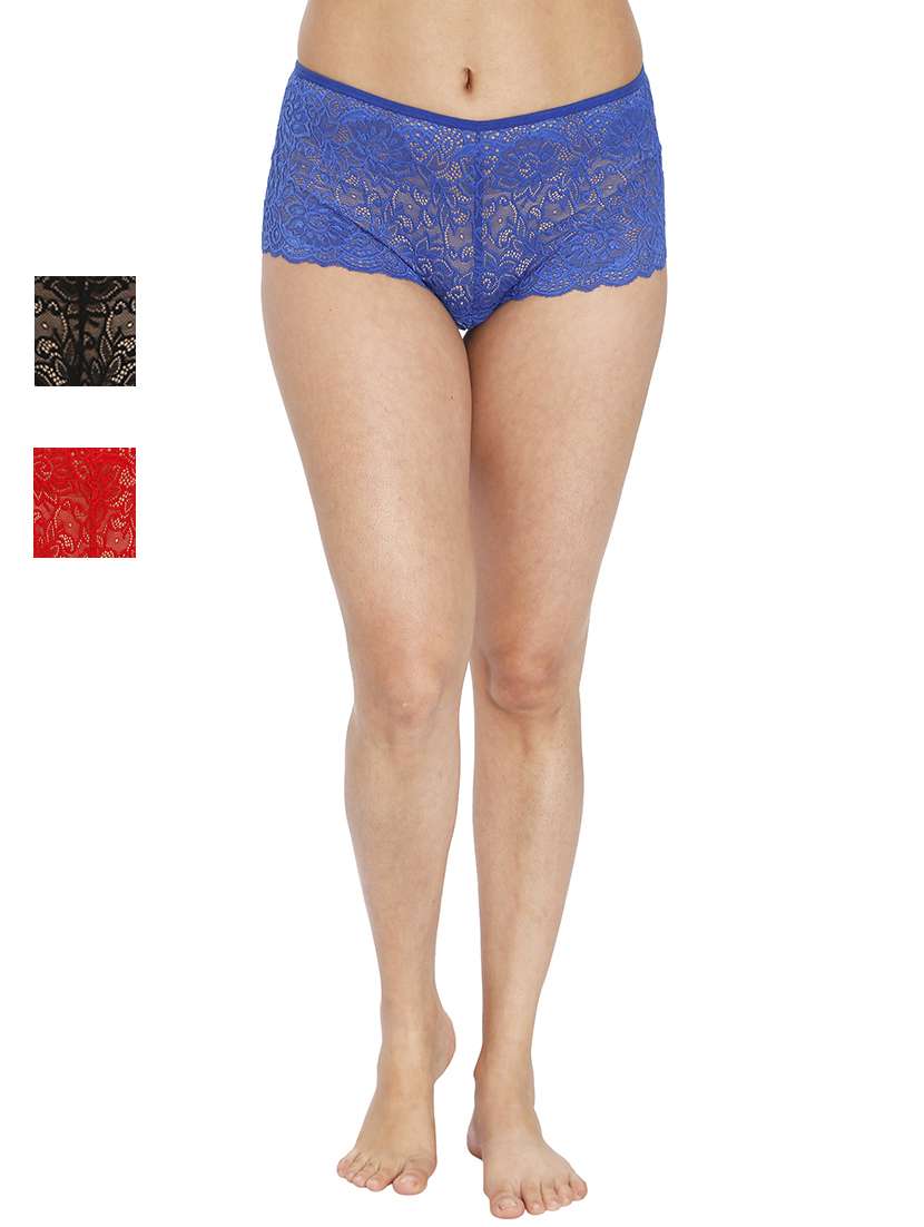 women lace detailed boy shorts combo