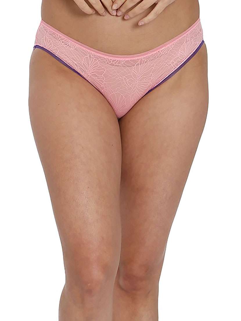 women pink lace bikini panty