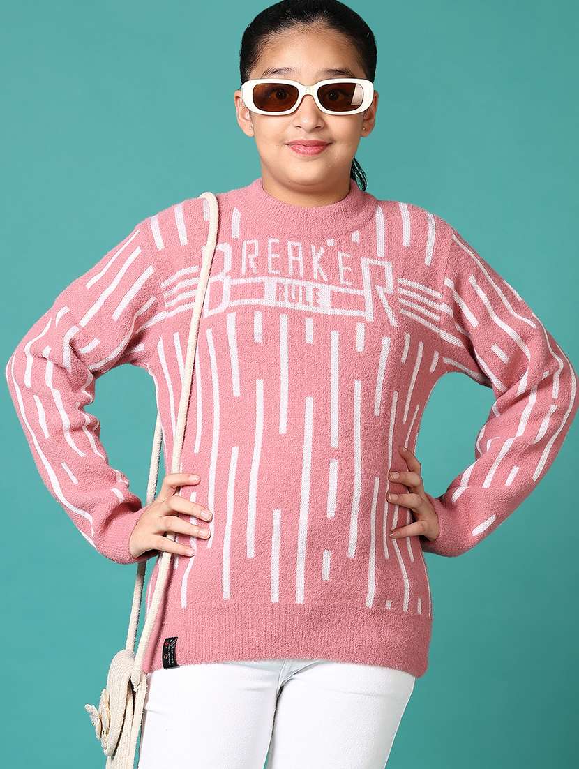 girls self designed long sleeve sweater - 21639777 -  Zoom Image - 0