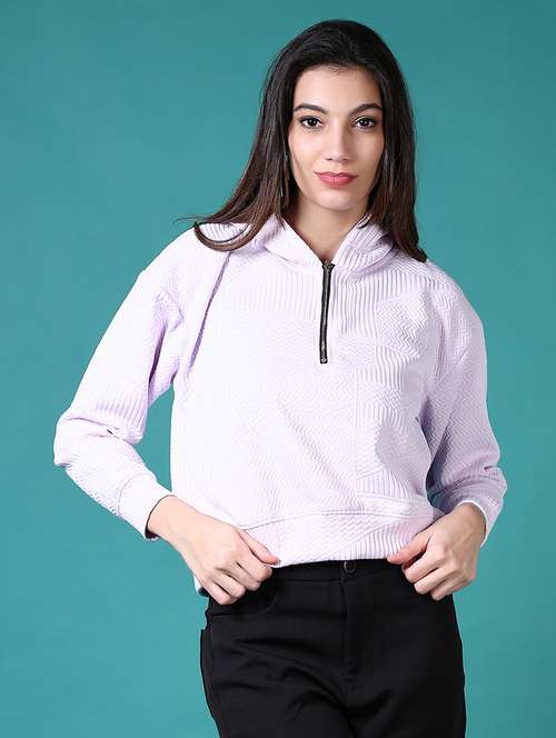 women self designed hooded sweatshirt - 21639788 -  Standard Image - 0