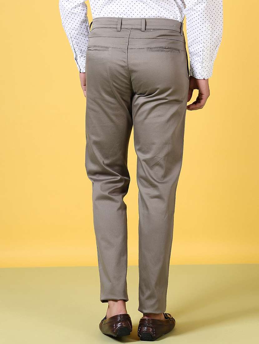 men solid flat front casual trouser - 21639799 -  Standard Image - 3