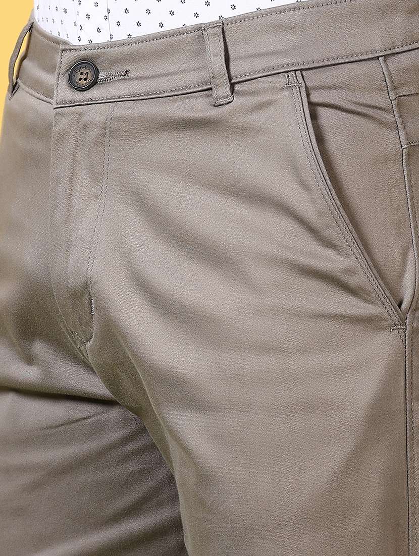 men solid flat front casual trouser - 21639799 -  Standard Image - 5