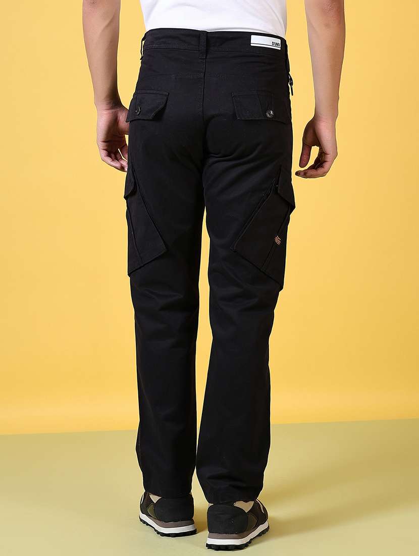 men solid mid rise regular fit cargo - 21639801 -  Standard Image - 3