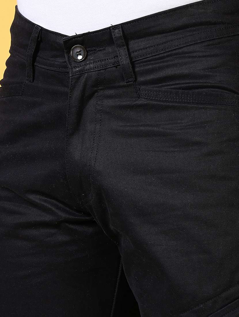 men solid mid rise regular fit cargo - 21639801 -  Standard Image - 5