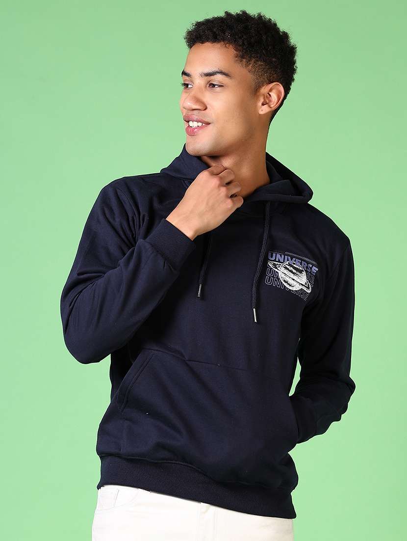 men long sleeves front & back print sweatshirt