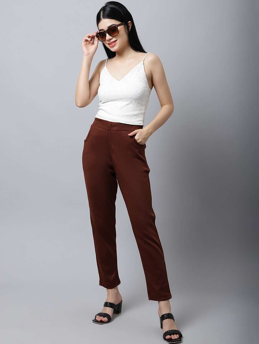 women pack of 2 plain woolen pants - 21639934 -  Standard Image - 3