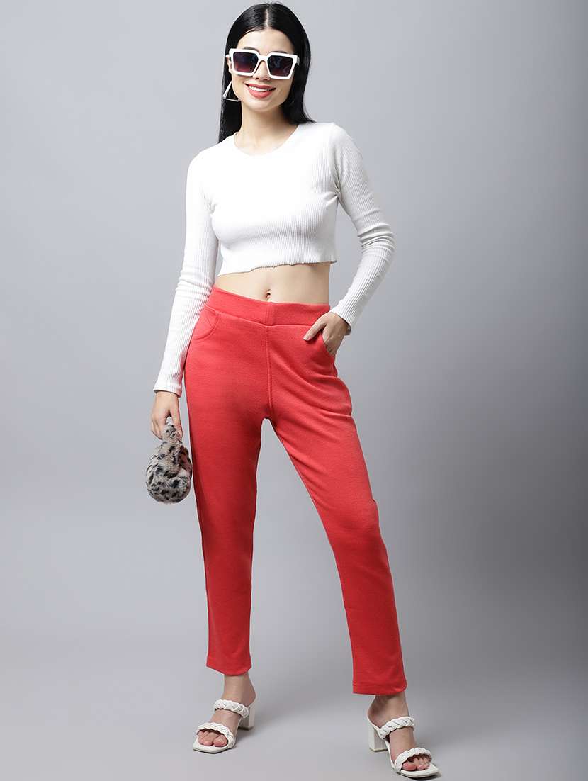 women pack of 2 plain woolen pants - 21639935 - Standard Image - 3