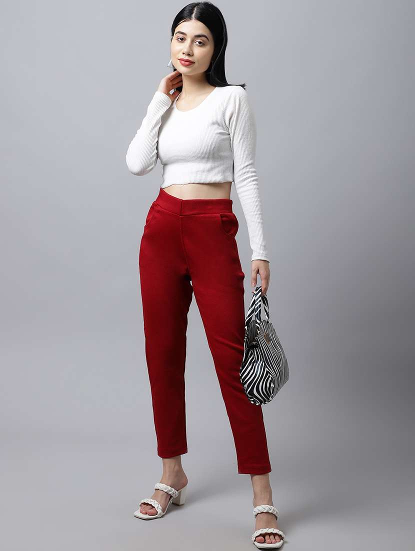 women pack of 2 plain woolen pants - 21639941 - Standard Image - 3