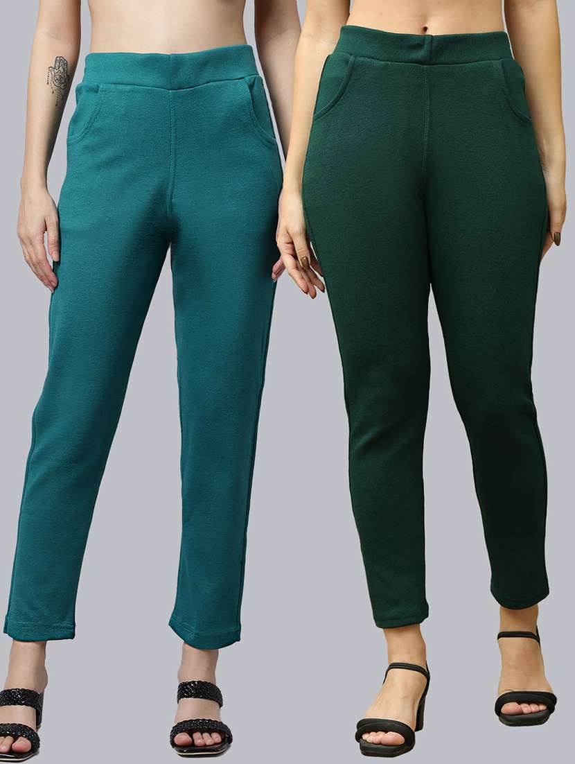women pack of 2 plain woolen pants - 21639951 -  Zoom Image - 0
