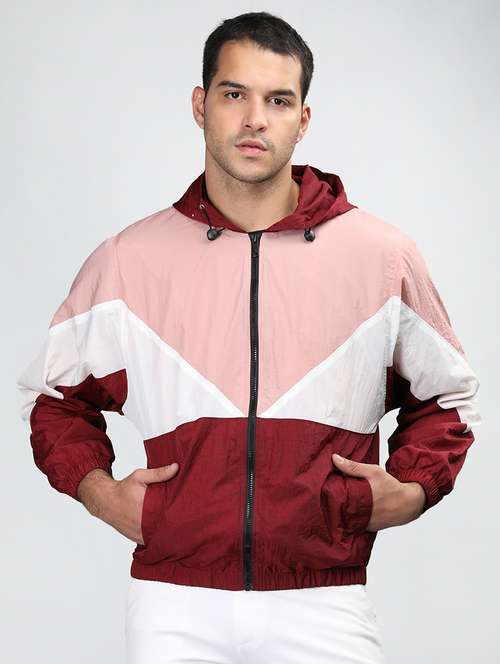 men color block long sleeve bomber jacket - 21640054 -  Standard Image - 0
