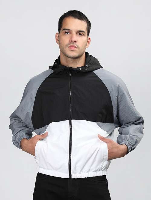 men color block long sleeve bomber jacket - 21640057 - Standard Image - 0