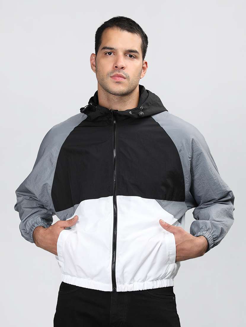 men color block long sleeve bomber jacket - 21640057 - Zoom Image - 0