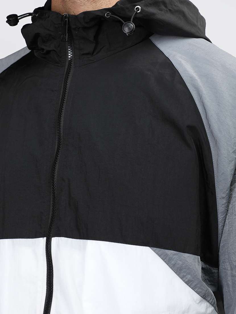 men color block long sleeve bomber jacket - 21640057 - Standard Image - 5