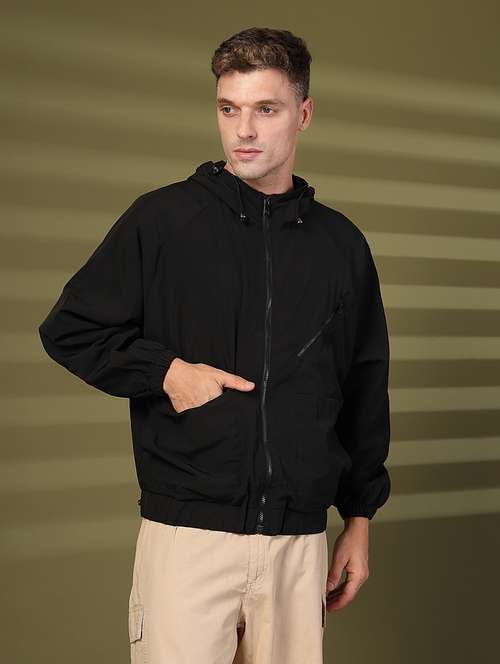 men solid long sleeve bomber jacket - 21640063 - Standard Image - 0
