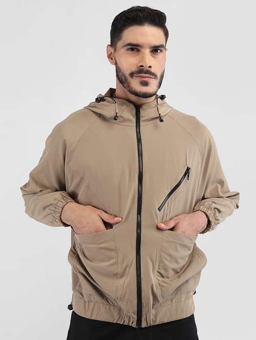 men solid long sleeve bomber jacket - 21640064 - Standard Image - 0