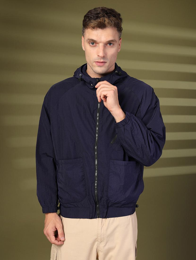 men solid long sleeve bomber jacket - 21640065 - Zoom Image - 0