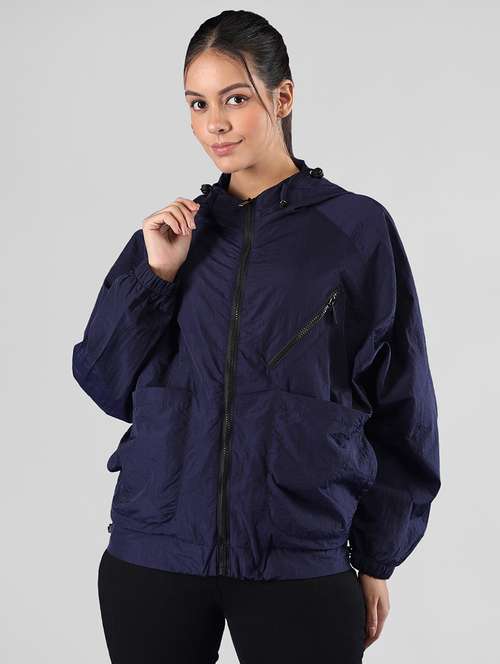 women plain long sleeve & hood neck jacket - 21640081 -  Standard Image - 0