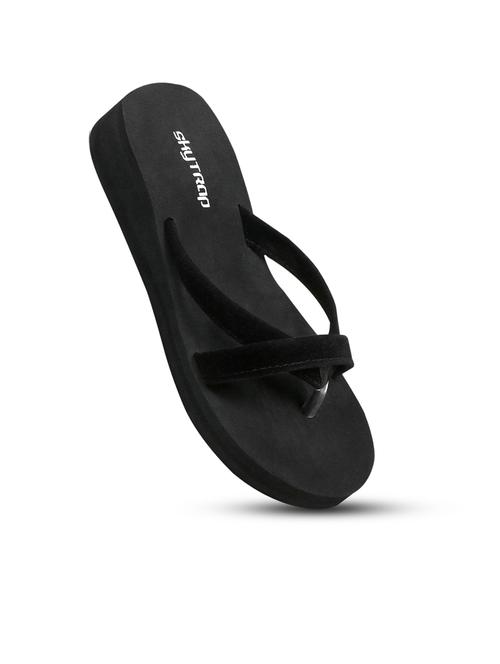 women black solid flip flops - 21640347 - Standard Image - 0