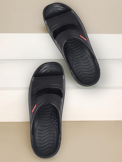 men black slip on slippers - 21640818 - Standard Image - 0