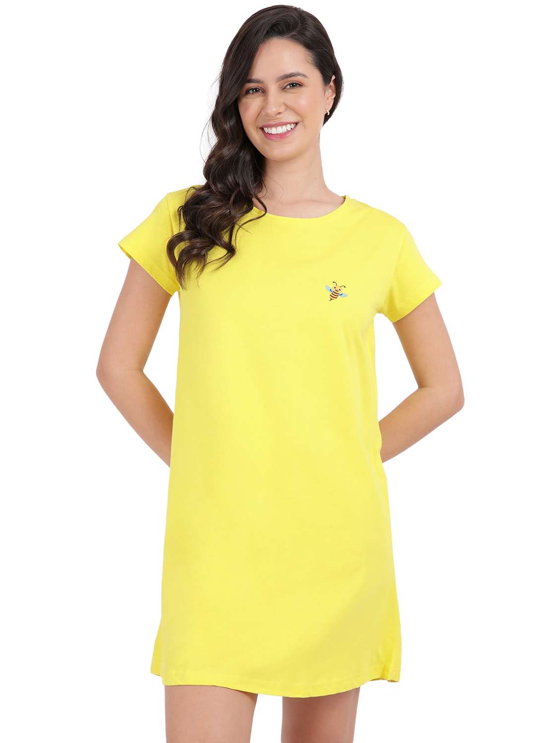 women solid short sleeve sleepshirt