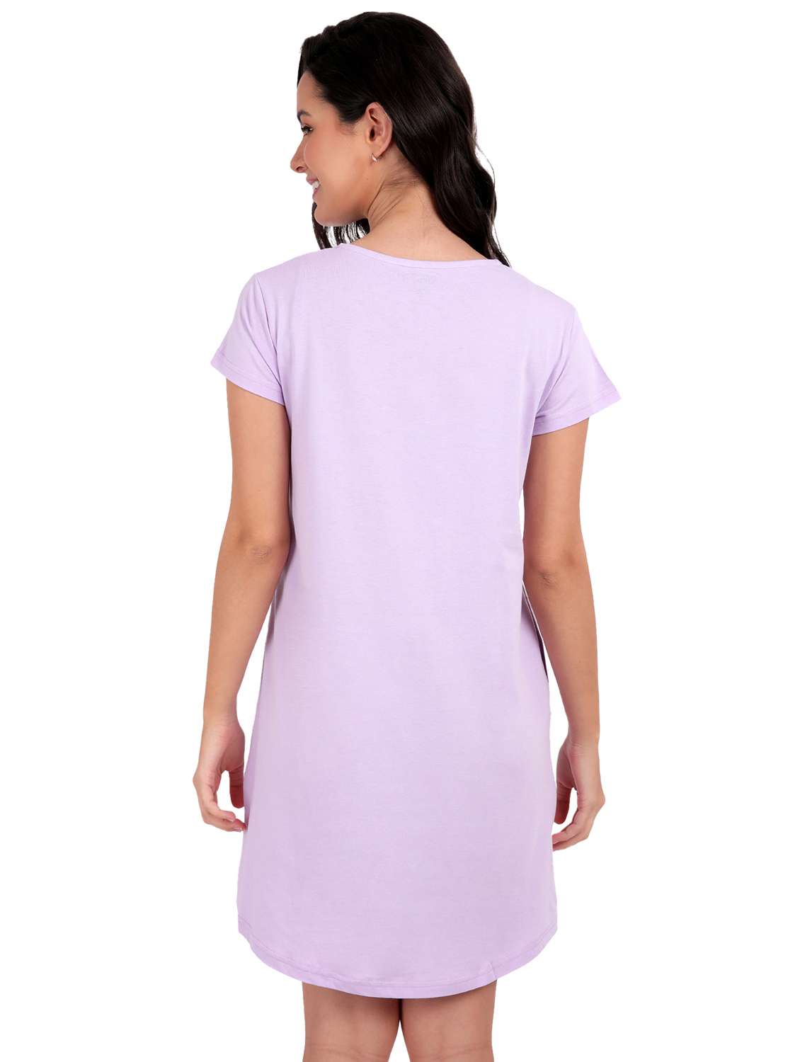 women solid short sleeve sleepshirt - 21640998 -  Standard Image - 3