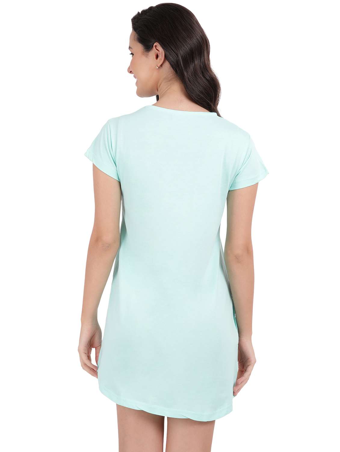 women printed short sleeve sleepshirt - 21641000 -  Standard Image - 3